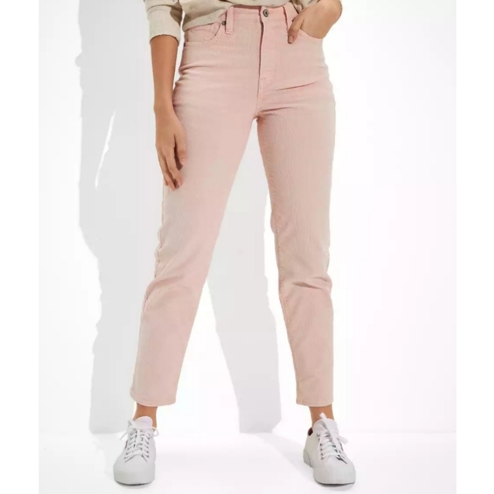 American Eagle | High-Rise Mom Jean Corduroys in Blush Pink Size 18